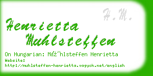 henrietta muhlsteffen business card